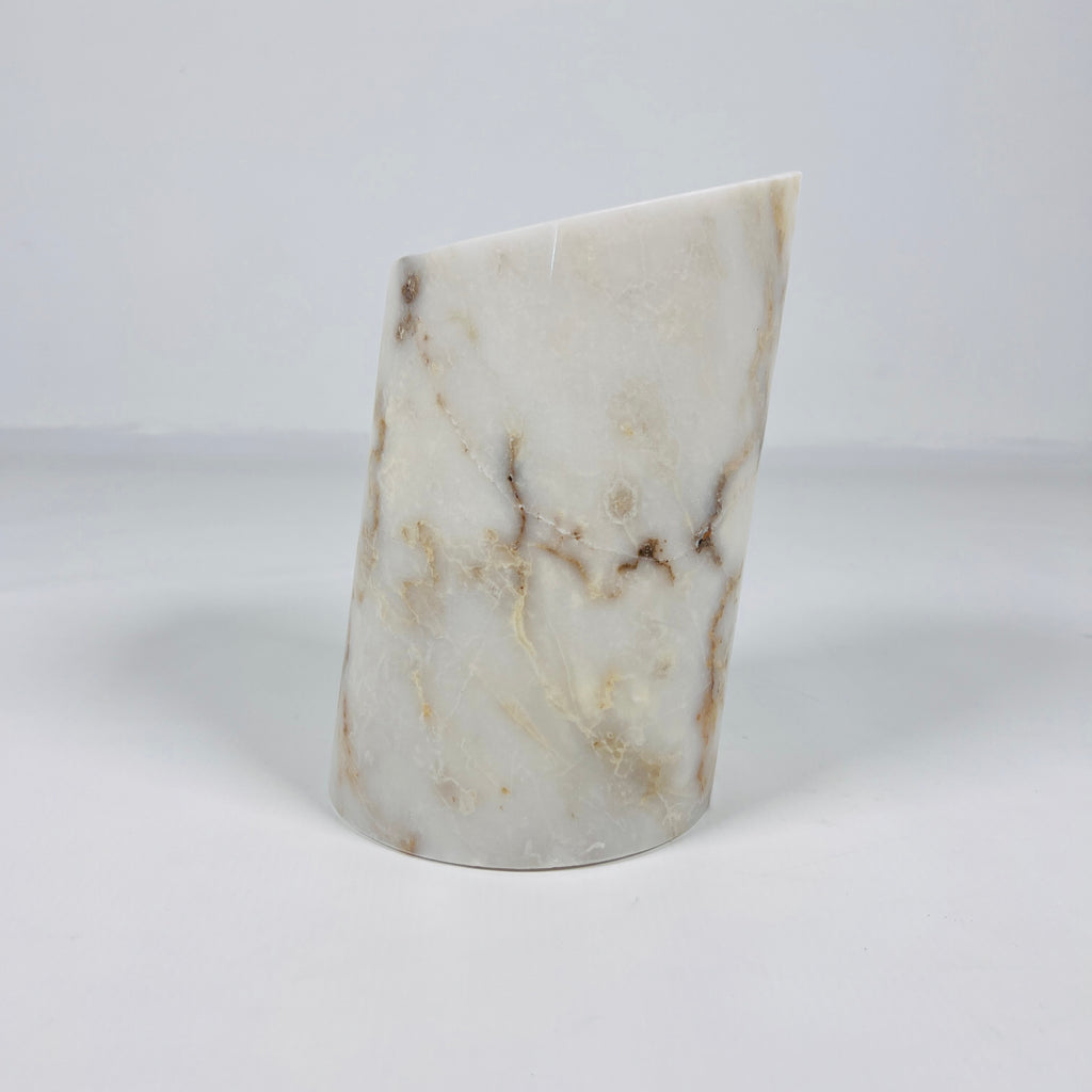 White With Brown Veins Marble Bottle Holder