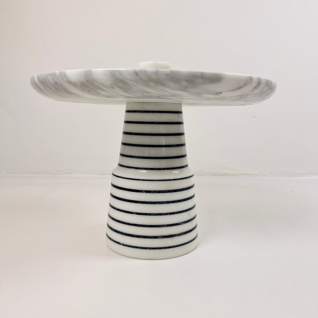 Pinstripe Marble Cake Stand