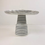 Marble Dessert Stand - Pinstriped