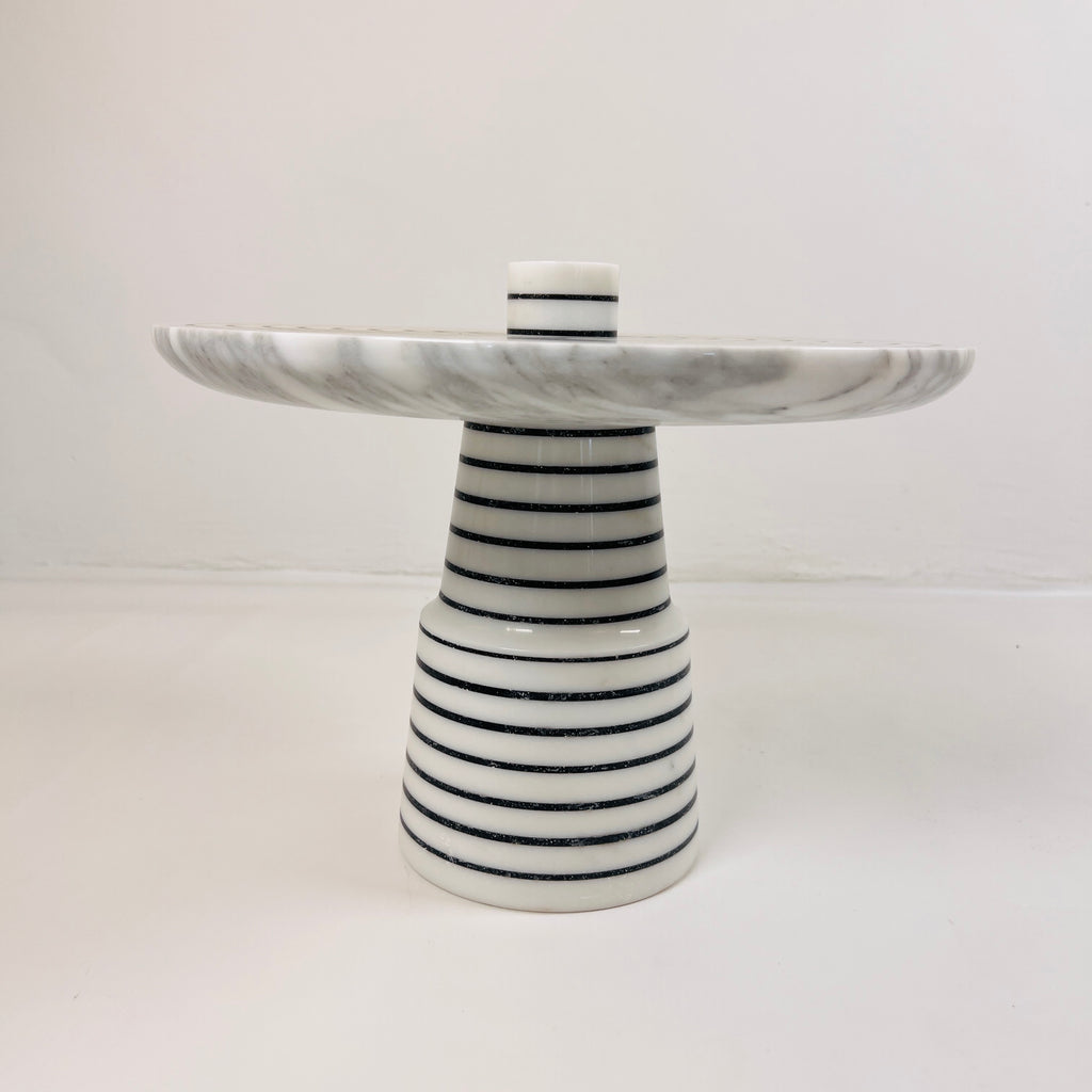 Pinstripe Marble Cake Stand