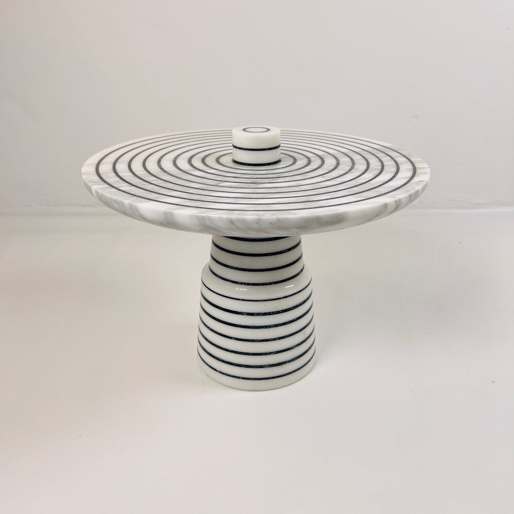 Pinstripe Marble Cake Stand