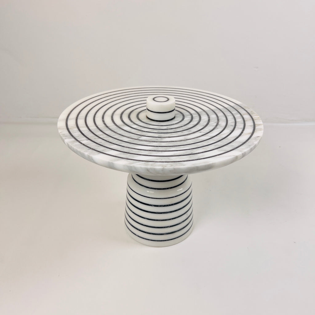 Pinstripe Marble Cake Stand