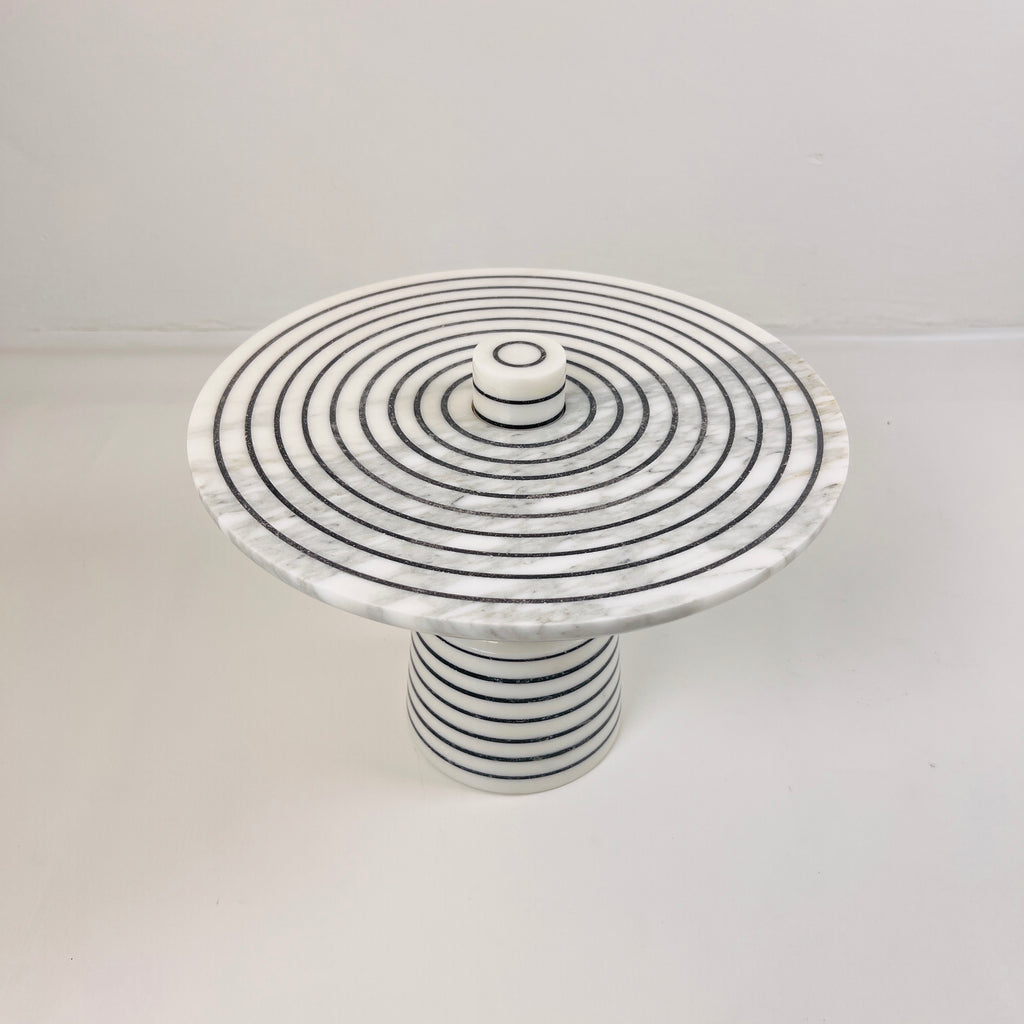 Pinstripe Marble Cake Stand