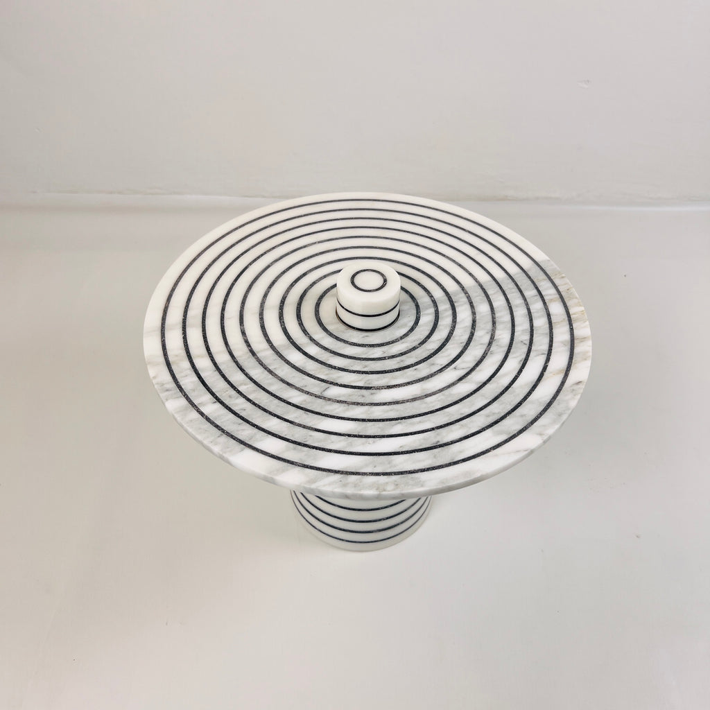 Pinstripe Marble Cake Stand