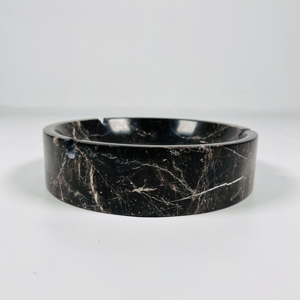 Black With Veins Marble Ashtray