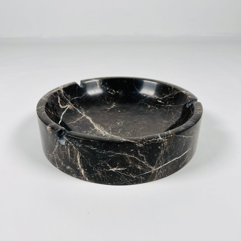 Black With Veins Marble Ashtray