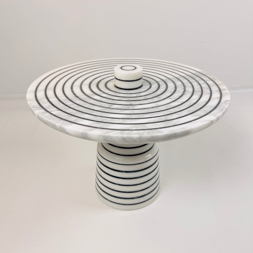 Pinstripe Marble Cake Stand