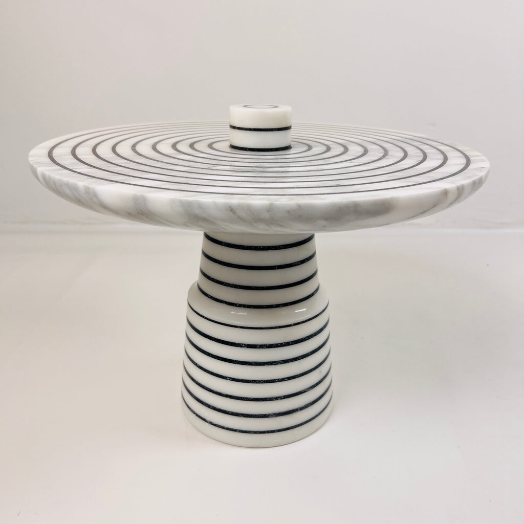 Pinstripe Marble Cake Stand