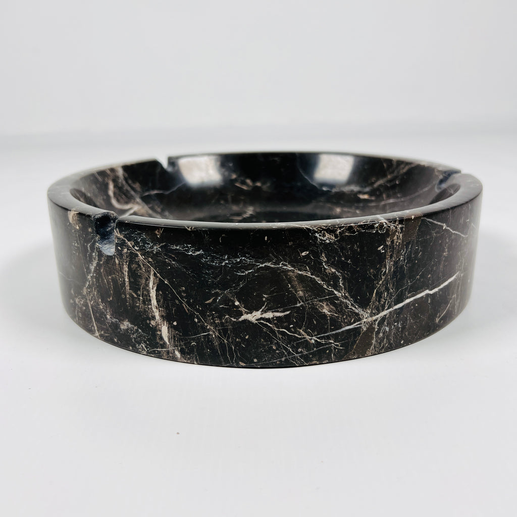 Black With Veins Marble Ashtray