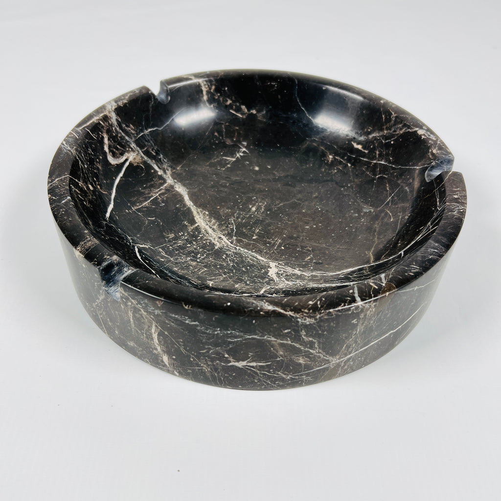 Black With Veins Marble Ashtray