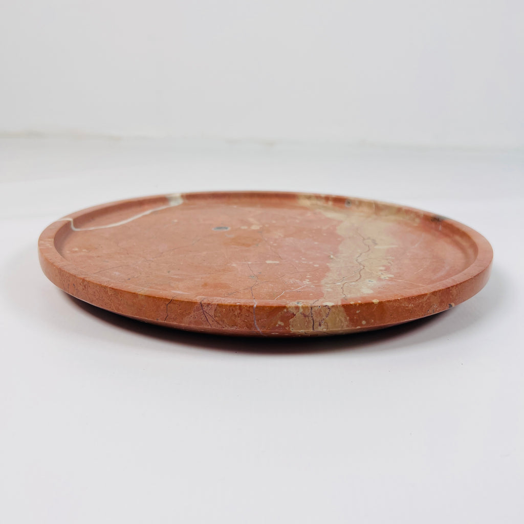 Red And Beige Travertine Plate