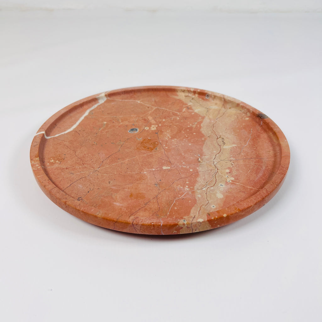 Red And Beige Travertine Plate