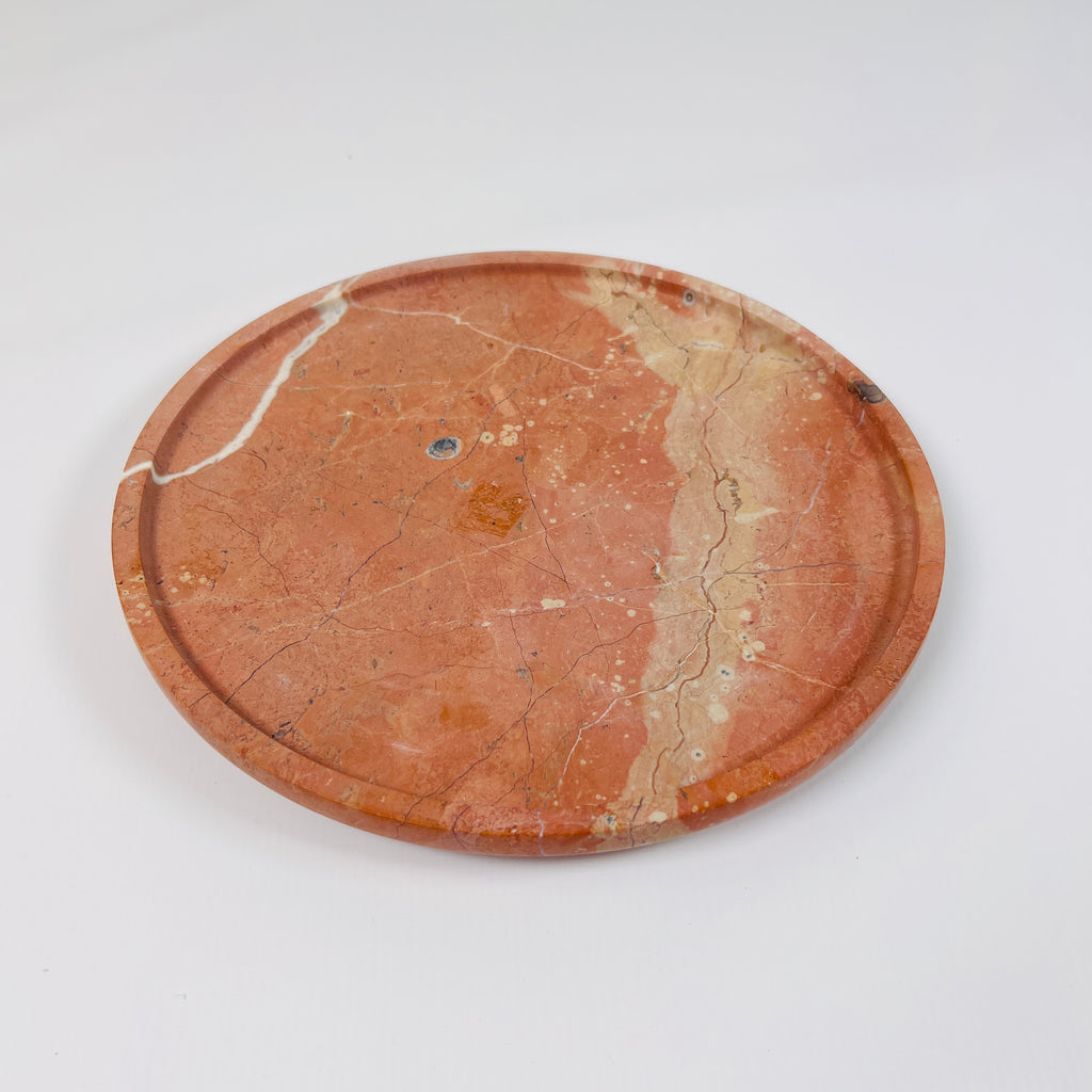 Red And Beige Travertine Plate