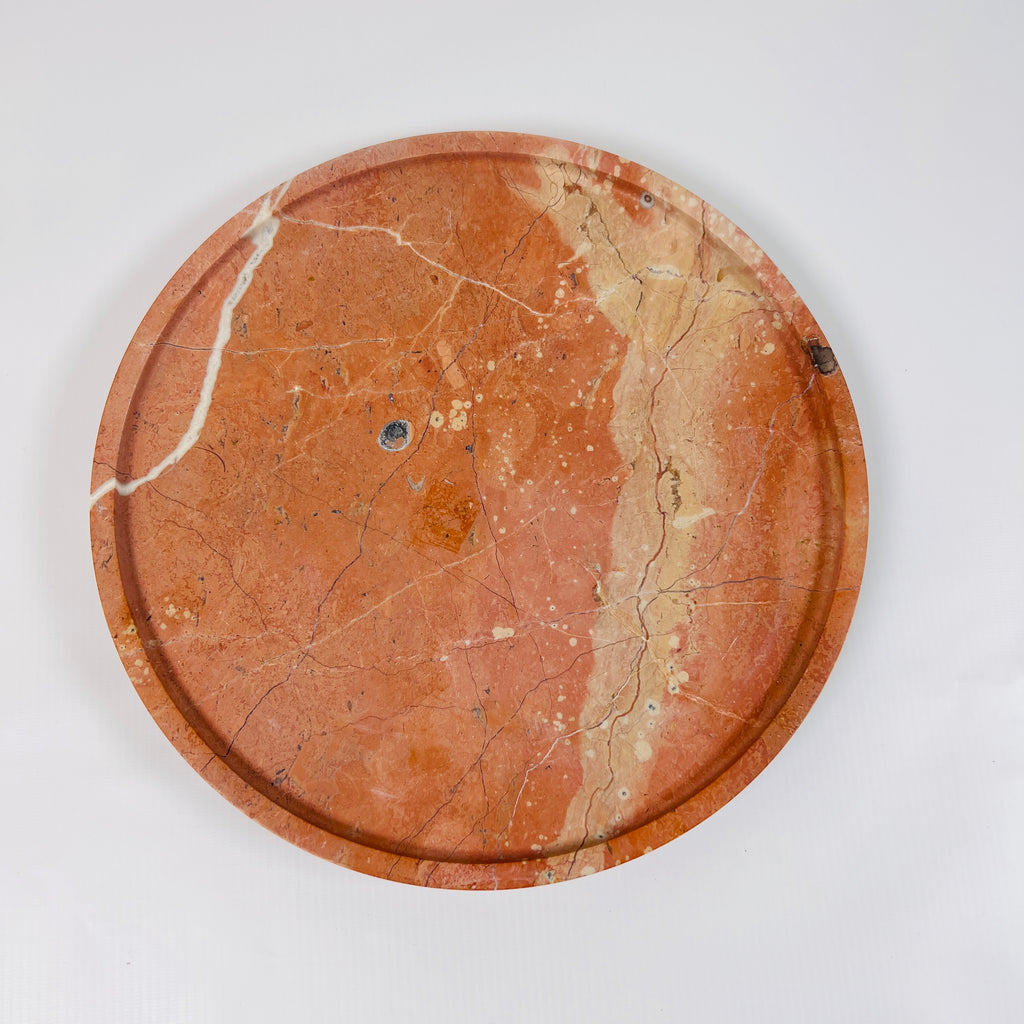 Red And Beige Travertine Plate