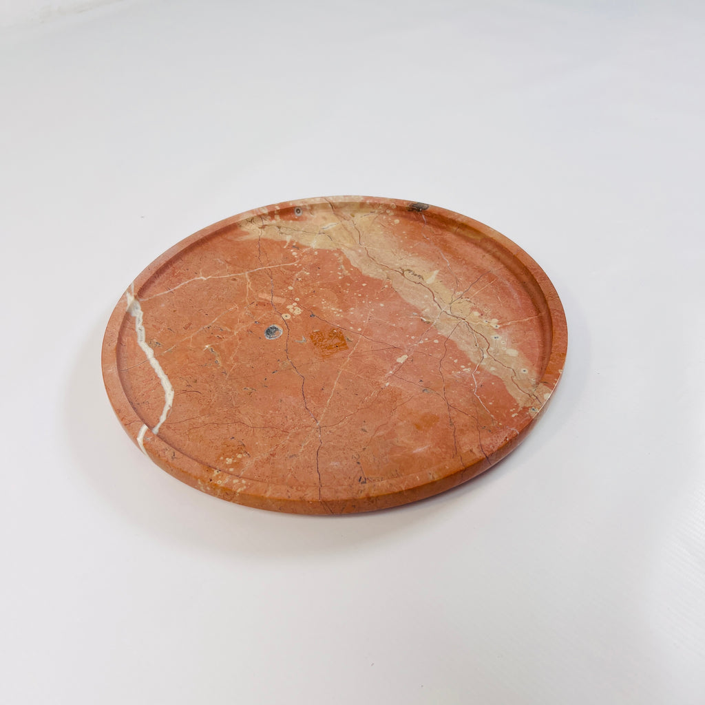 Red And Beige Travertine Plate