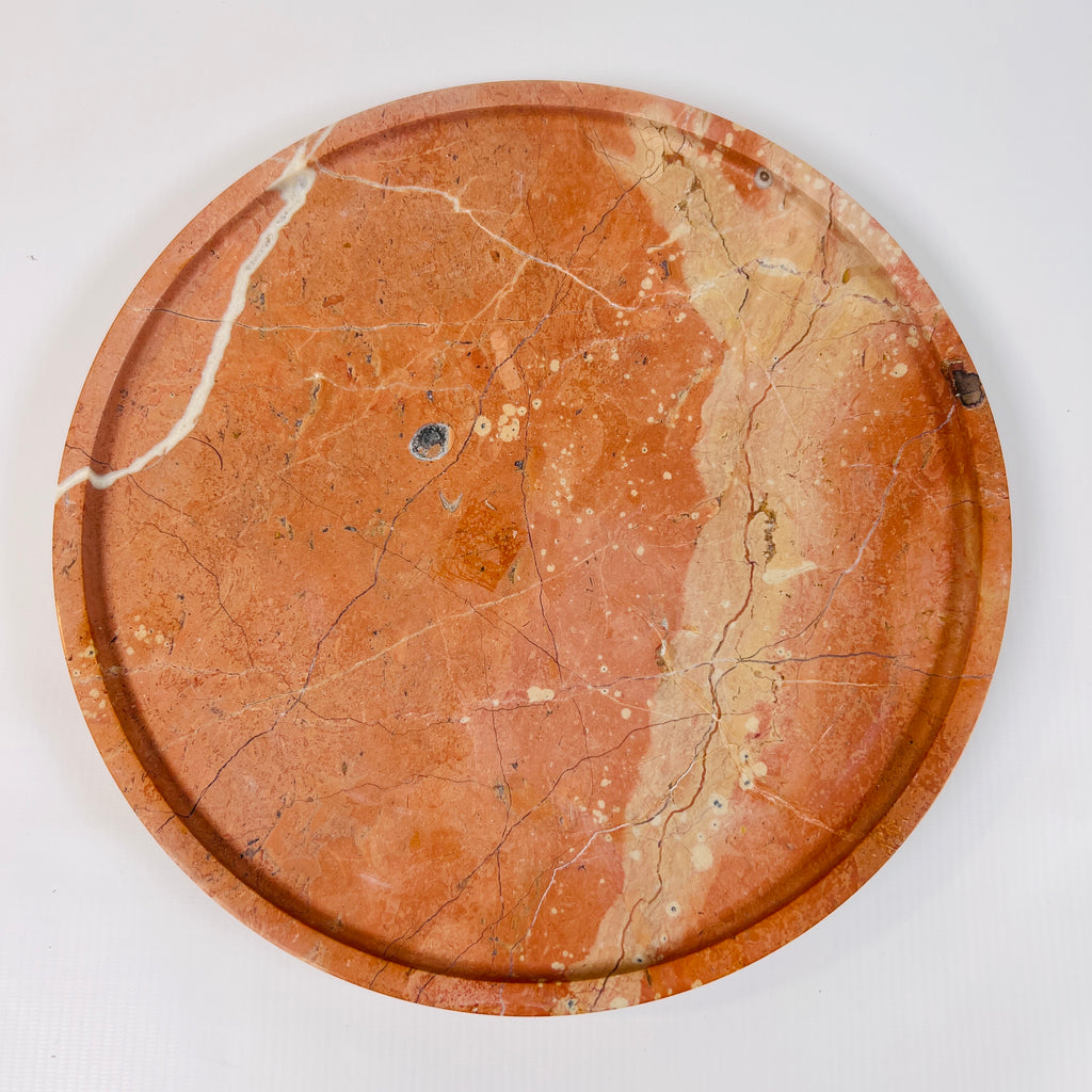 Red And Beige Travertine Plate