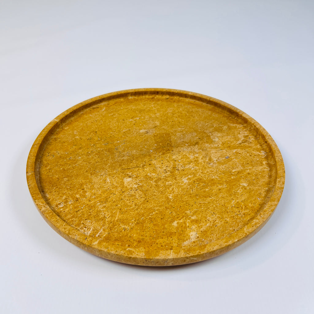 Sunny Yellow Travertine Plate