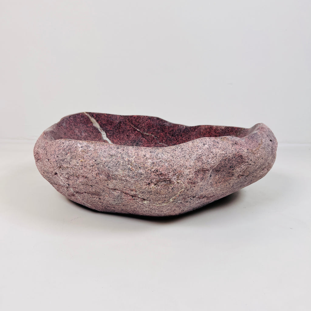 Flaming Red Ringed River Stone Sink