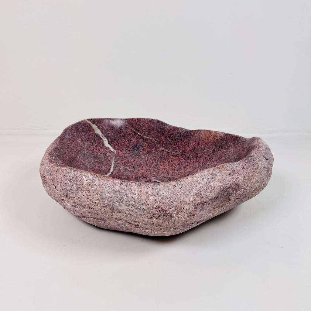 Flaming Red Ringed River Stone Sink