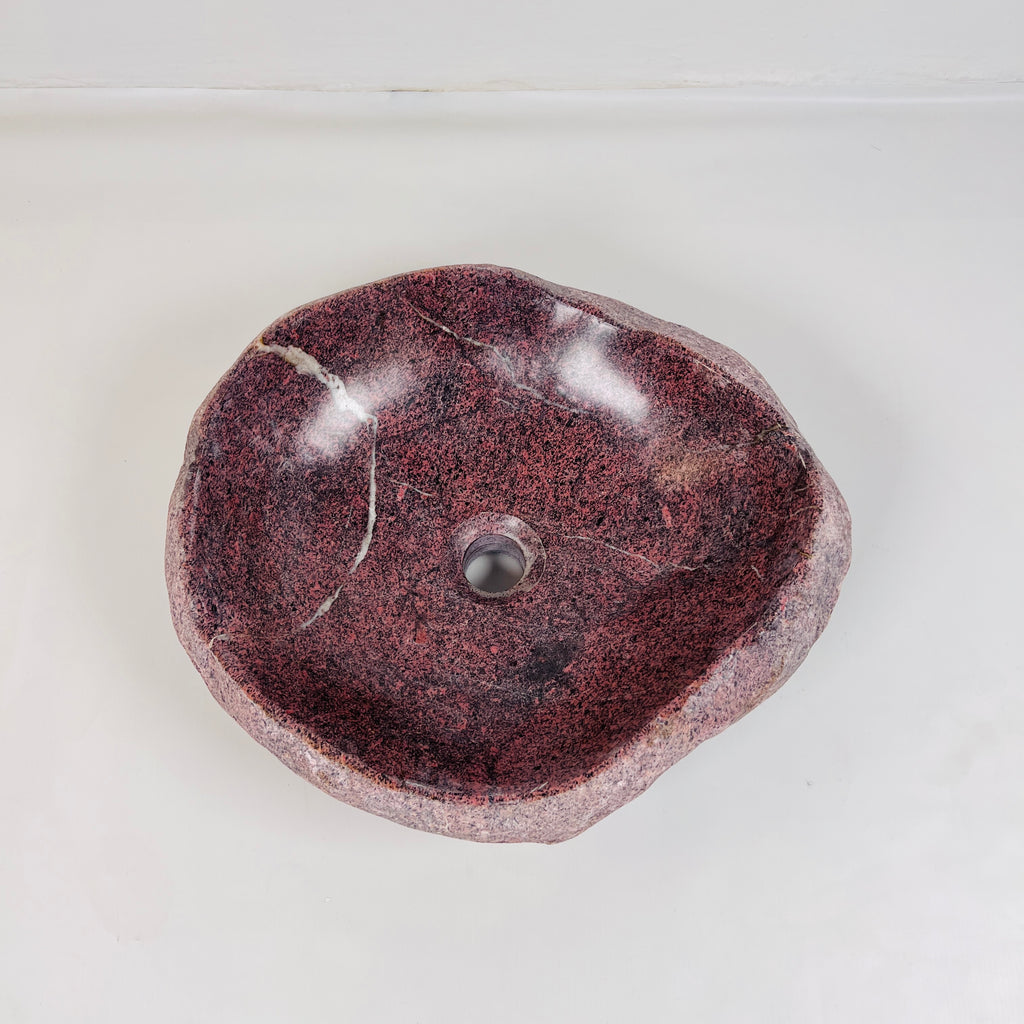 Flaming Red Ringed River Stone Sink