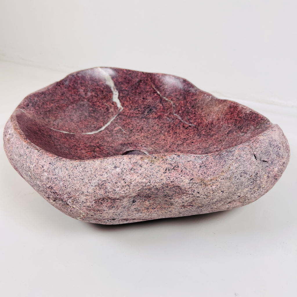 Flaming Red Ringed River Stone Sink