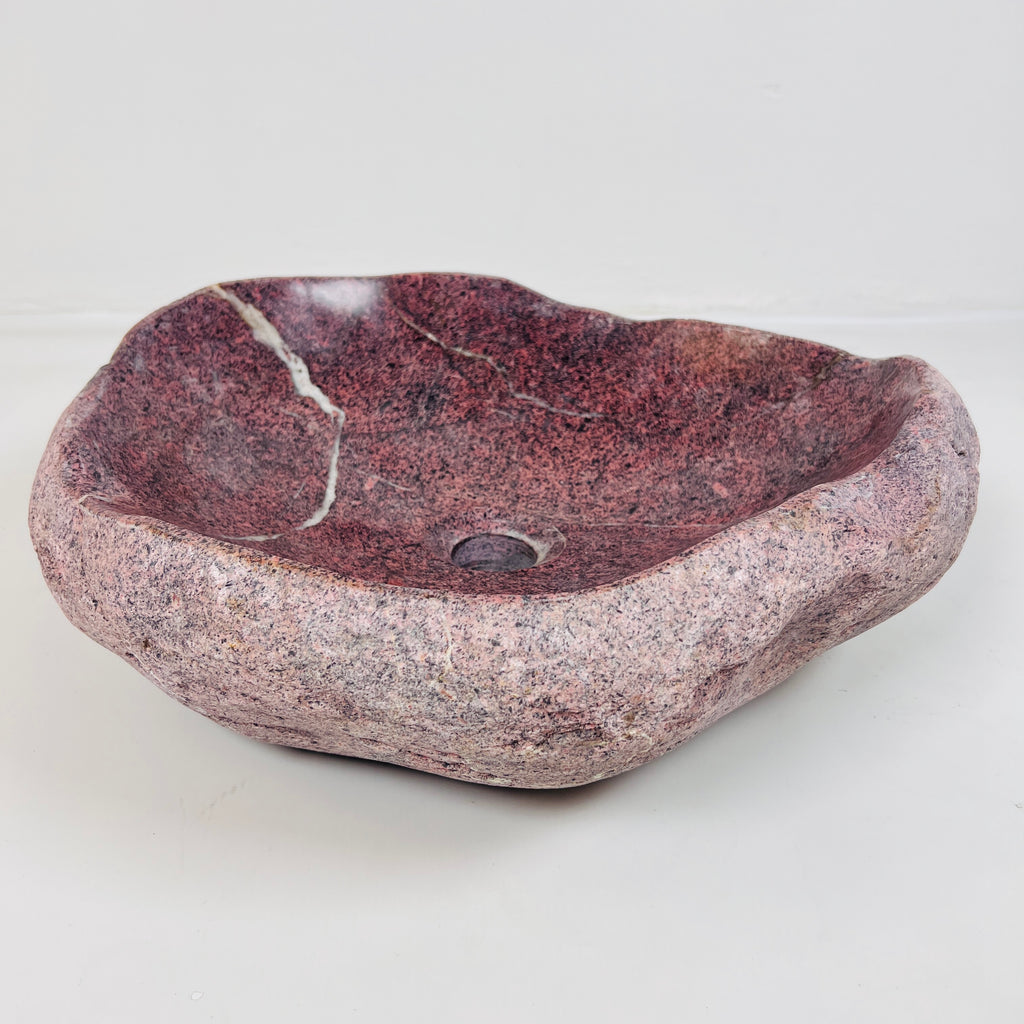 Flaming Red Ringed River Stone Sink