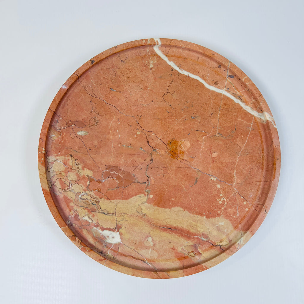 Red Sunset Travertine Plate