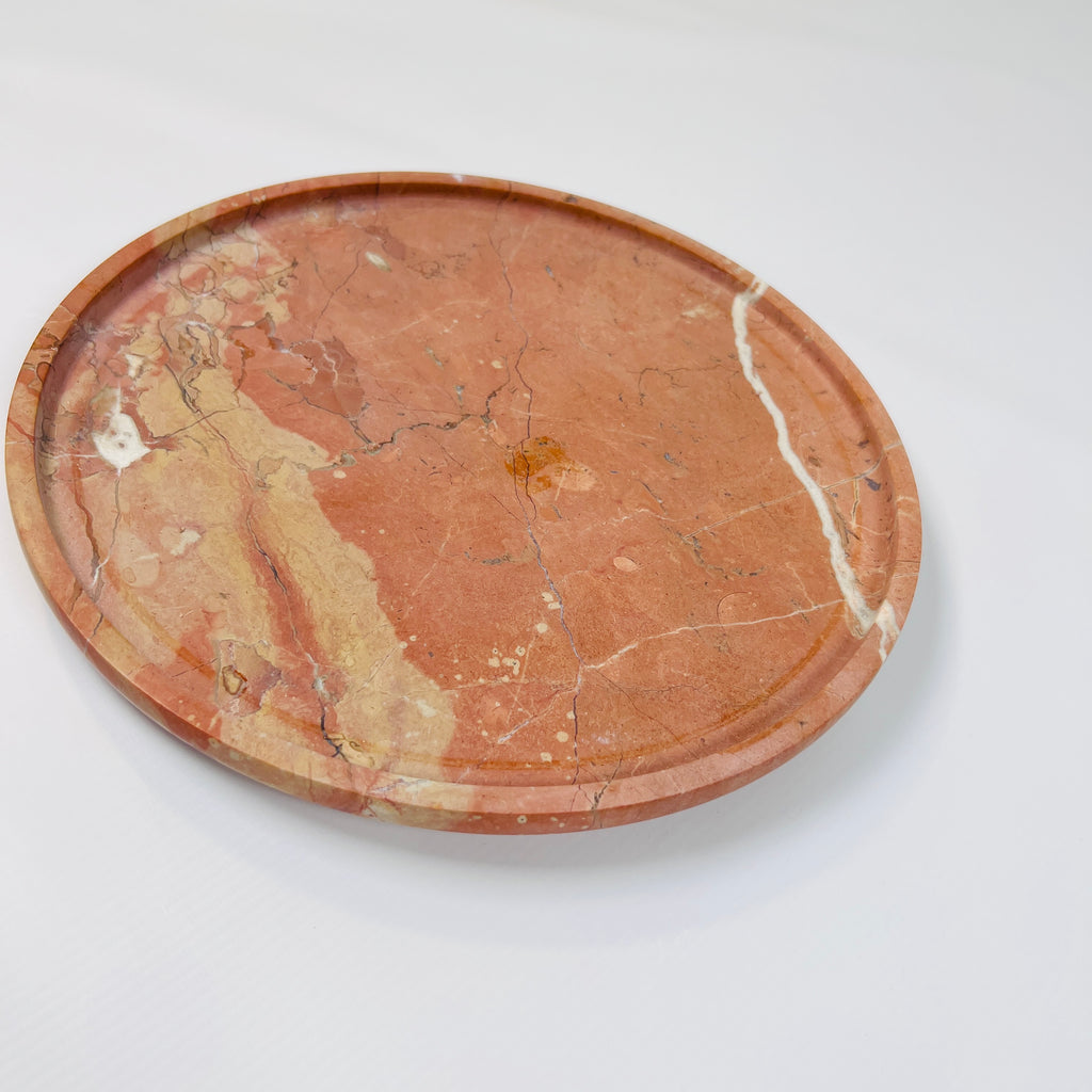 Red Sunset Travertine Plate