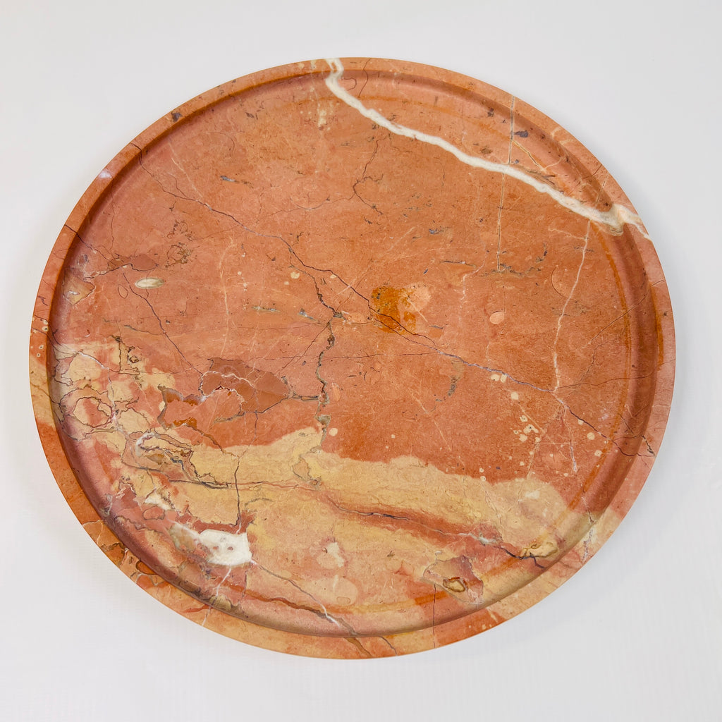 Red Sunset Travertine Plate