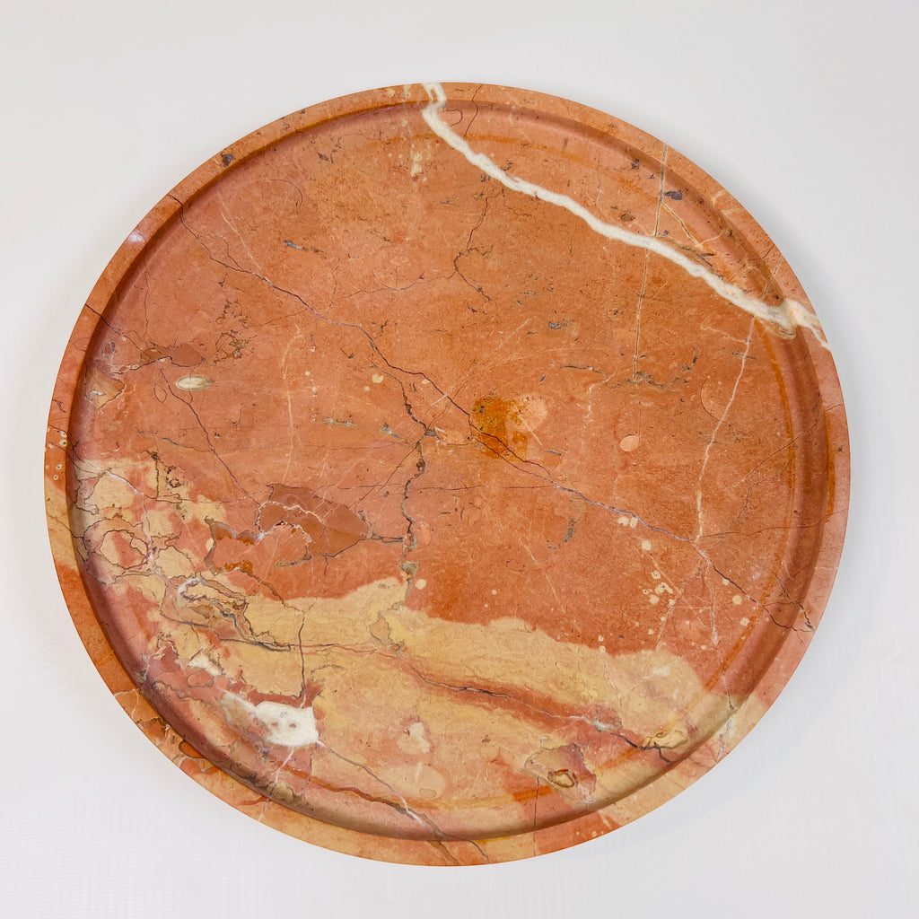 Red Sunset Travertine Plate