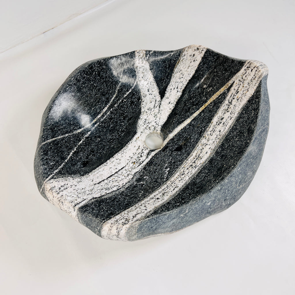 Zebra Striped River Stone Sink