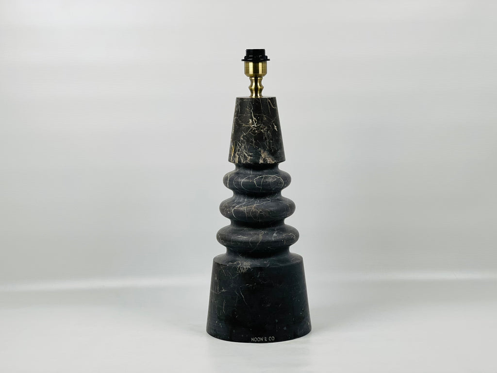 Ringed Cone Black Table Lamp