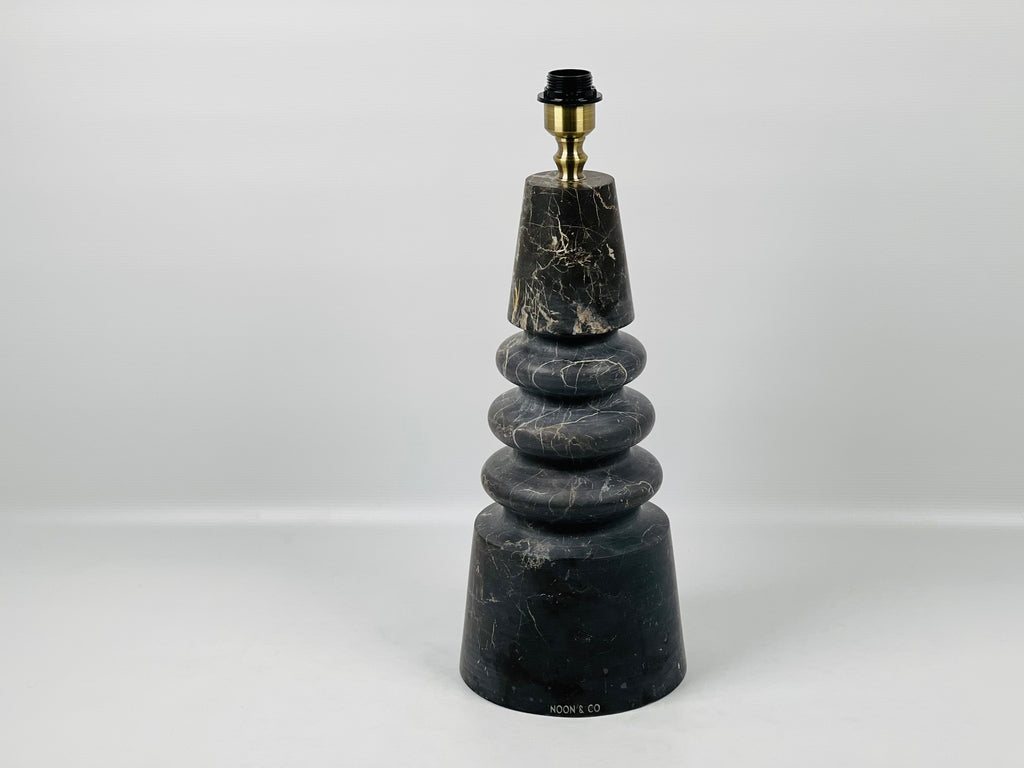 Ringed Cone Black Table Lamp