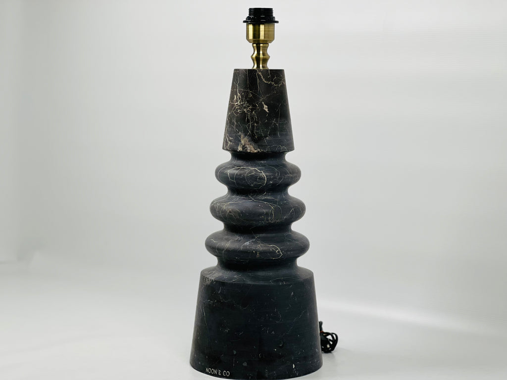 Ringed Cone Black Table Lamp