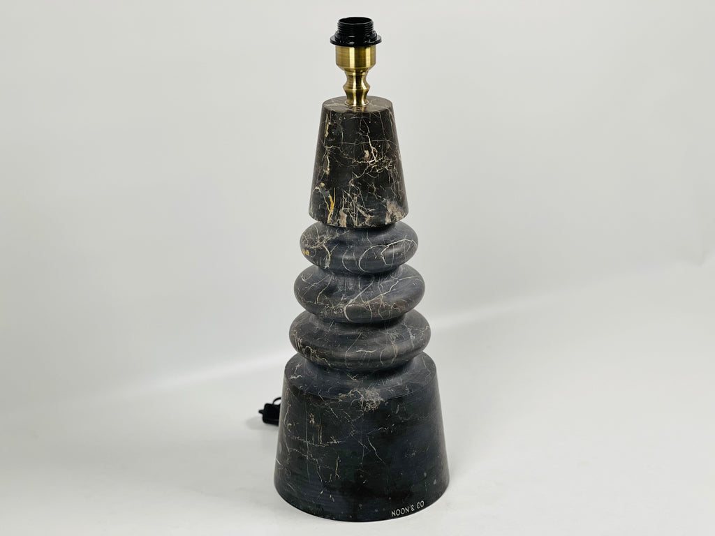 Ringed Cone Black Table Lamp