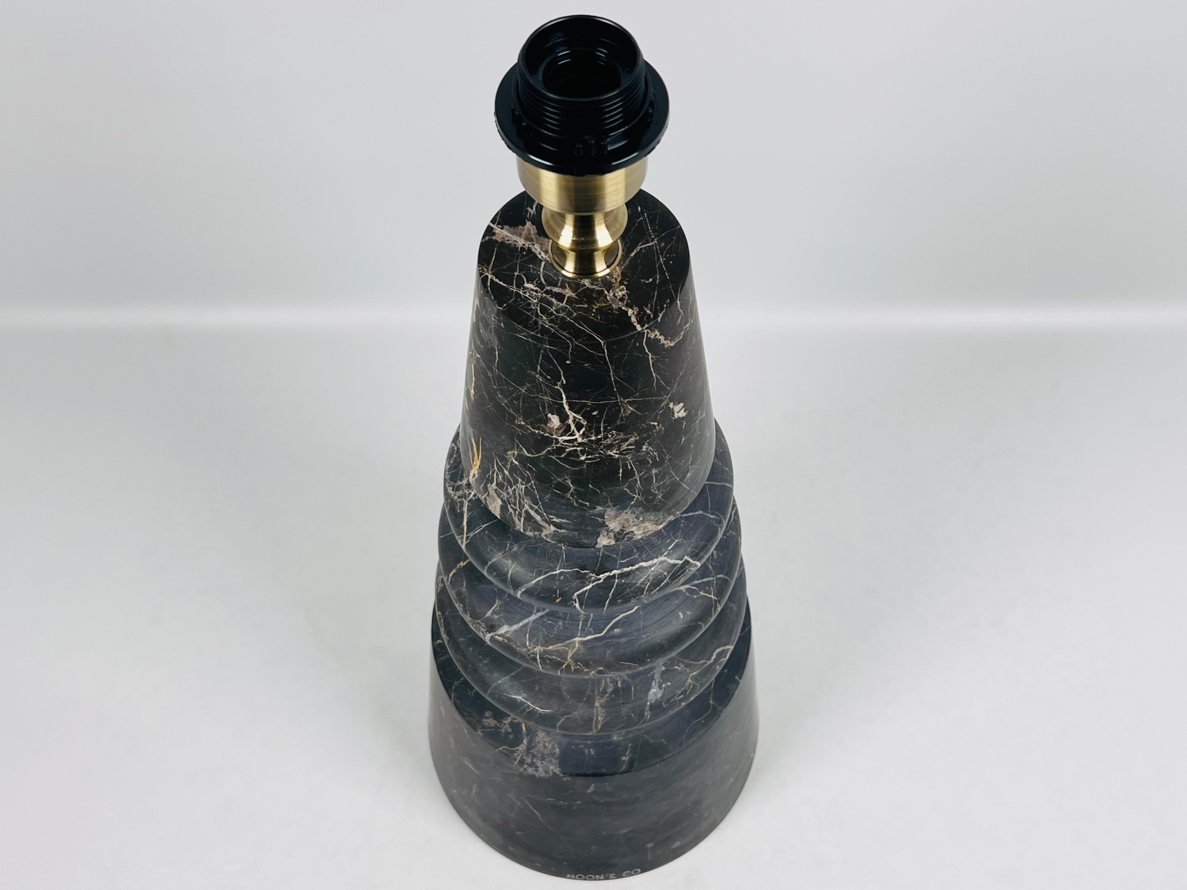 Ringed Cone Black Table Lamp