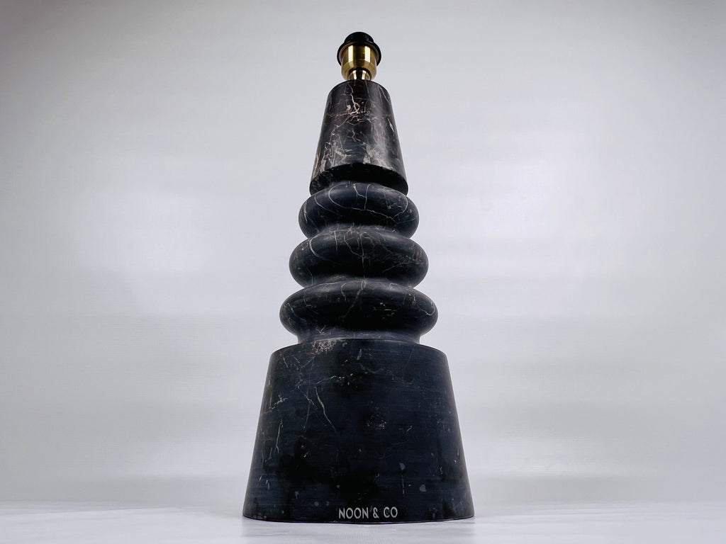 Ringed Cone Black Table Lamp