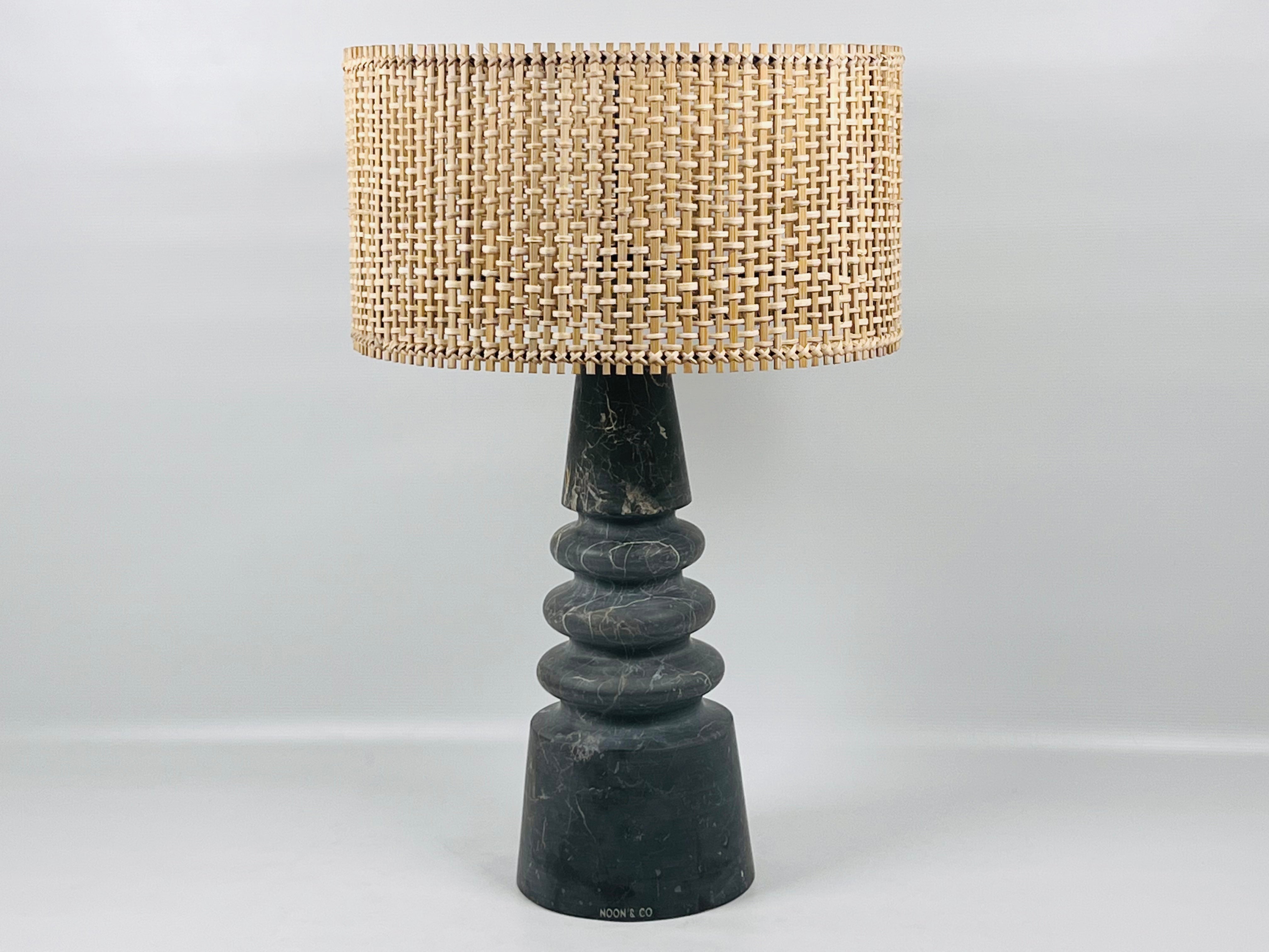 Ringed Cone Black Table Lamp