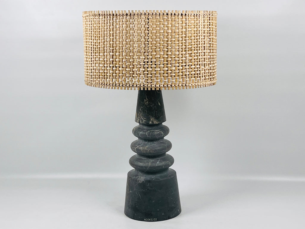 Ringed Cone Black Table Lamp