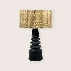 Ringed Cone Black Table Lamp
