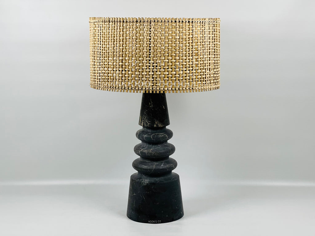 Ringed Cone Black Table Lamp