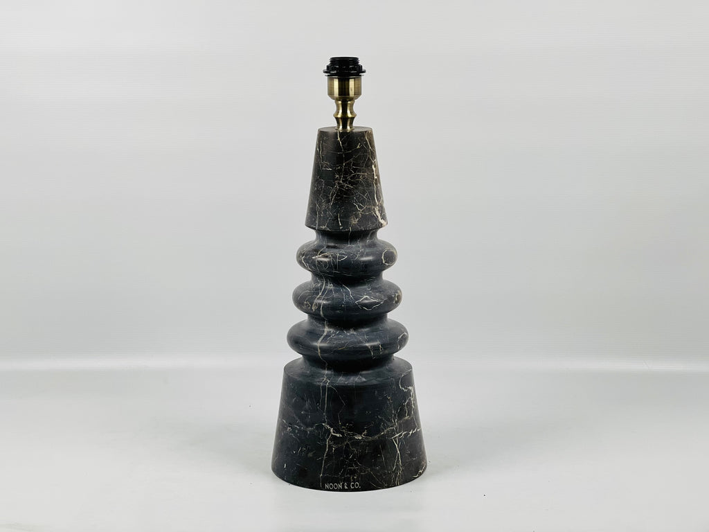 Ringed Cone Black Table Lamp