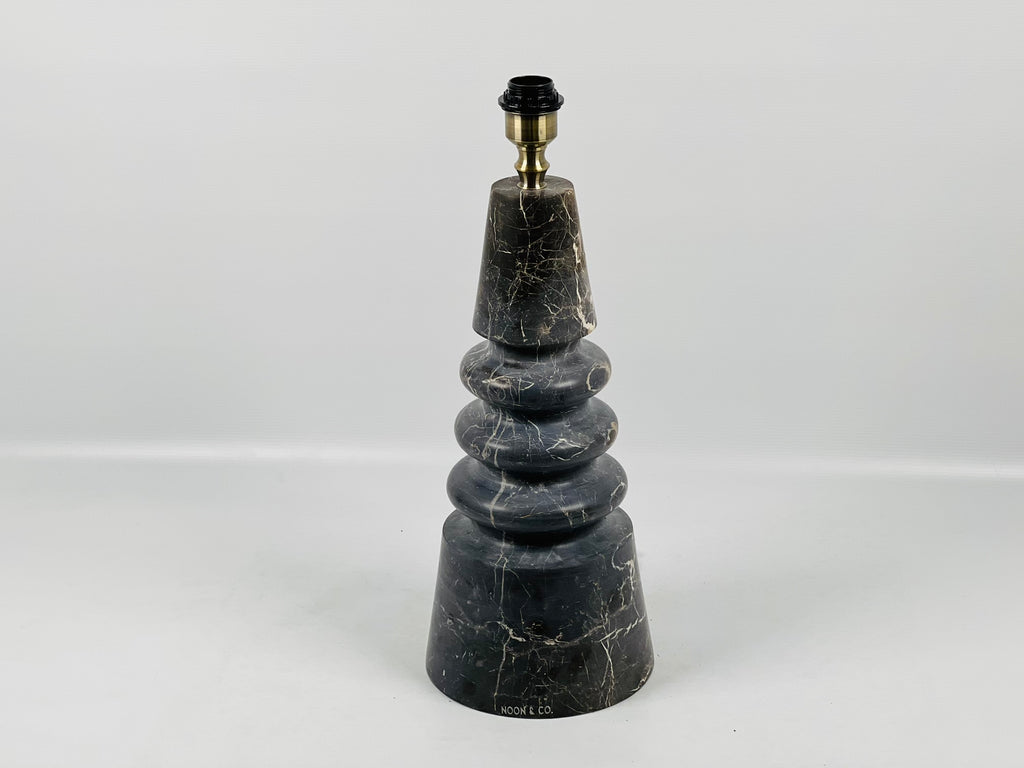 Ringed Cone Black Table Lamp