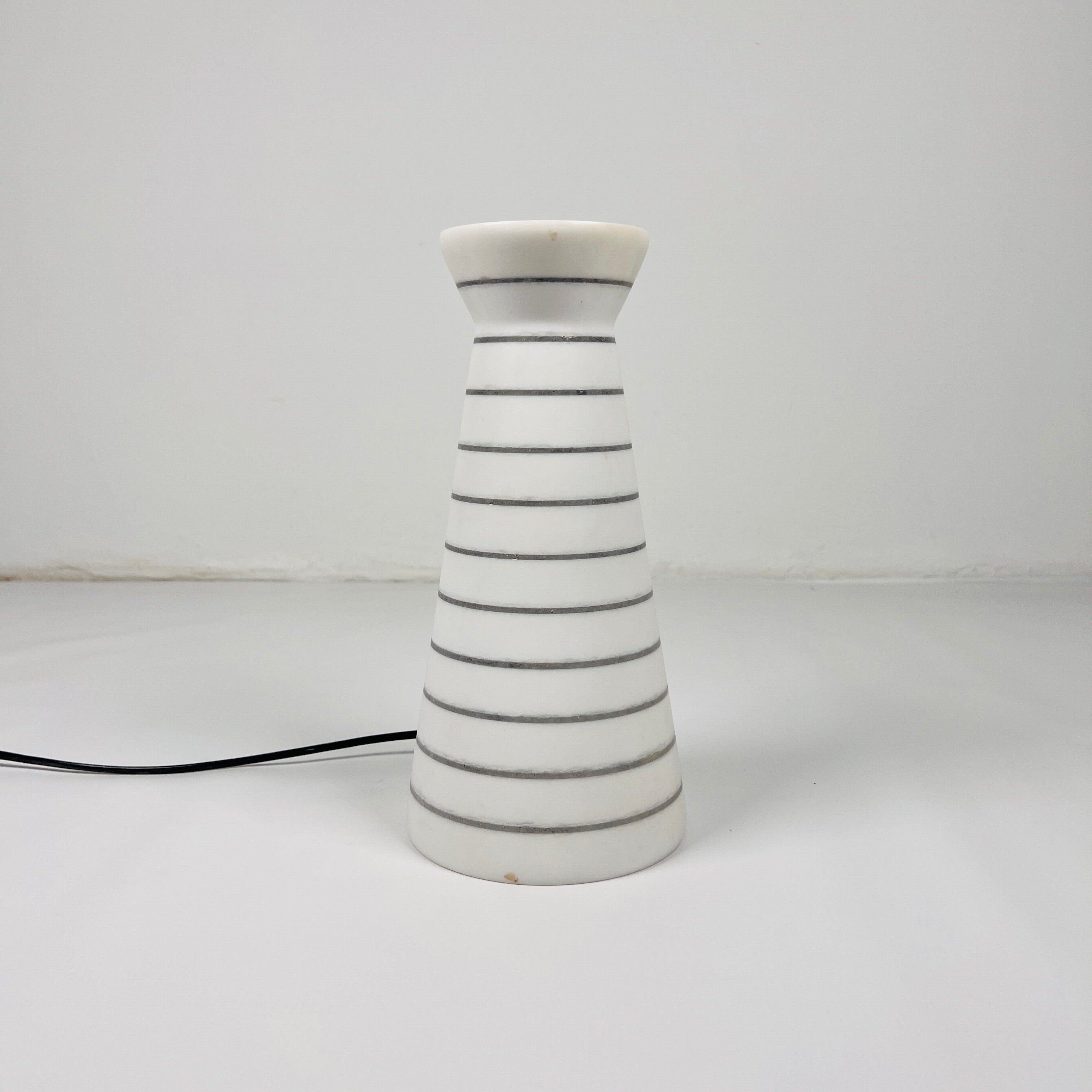 Upside Down Funnel Pinstriped Table Lamp