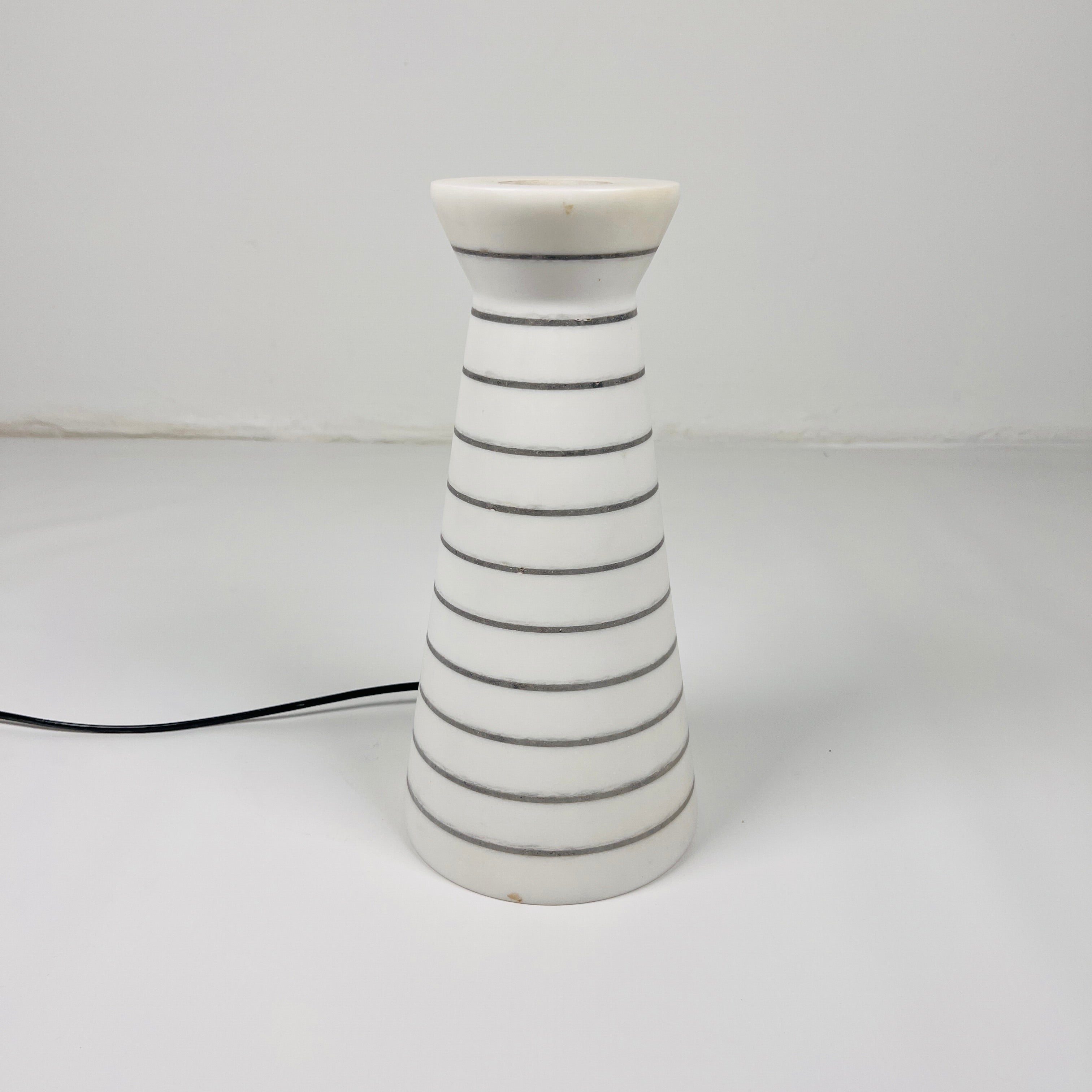 Upside Down Funnel Pinstriped Table Lamp