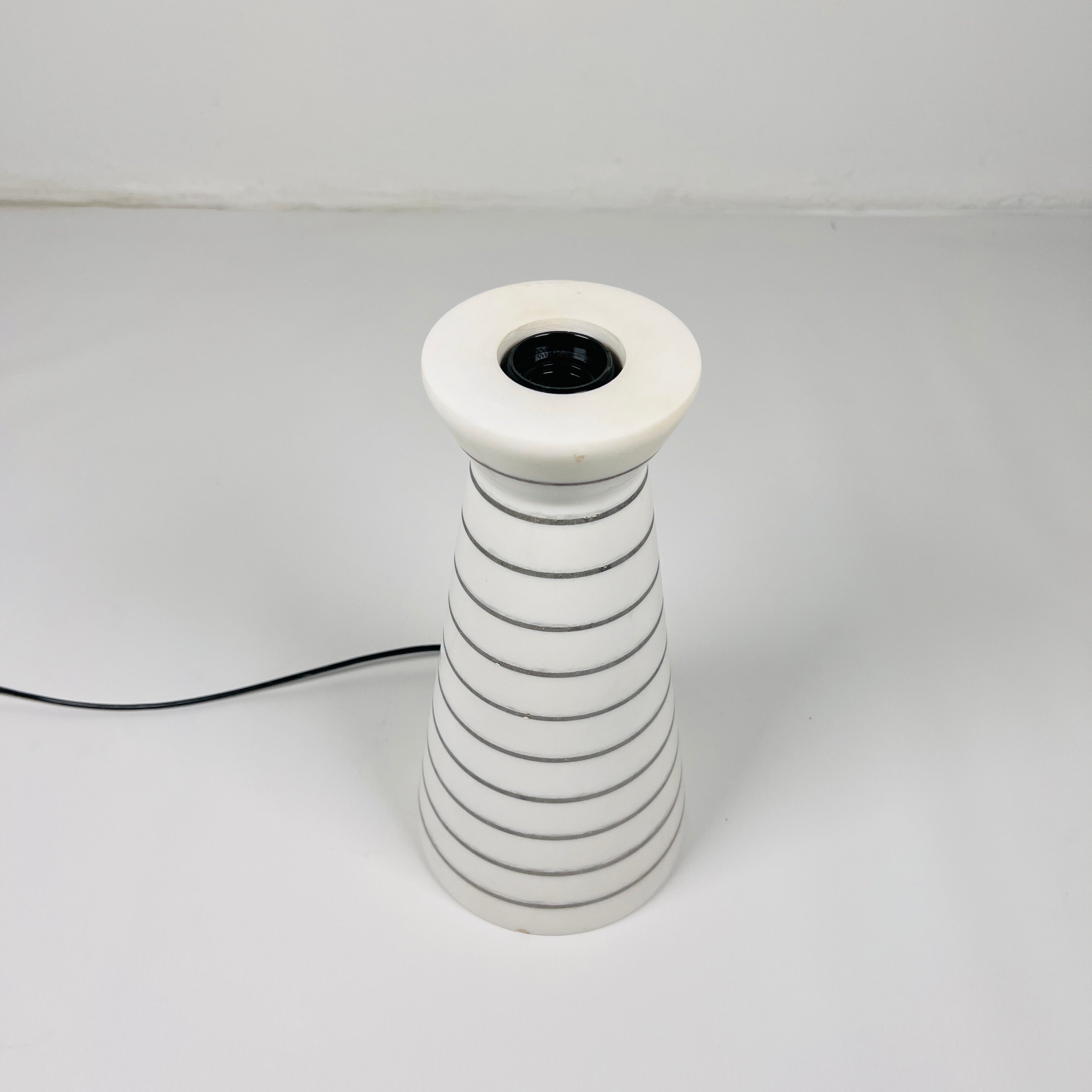 Upside Down Funnel Pinstriped Table Lamp