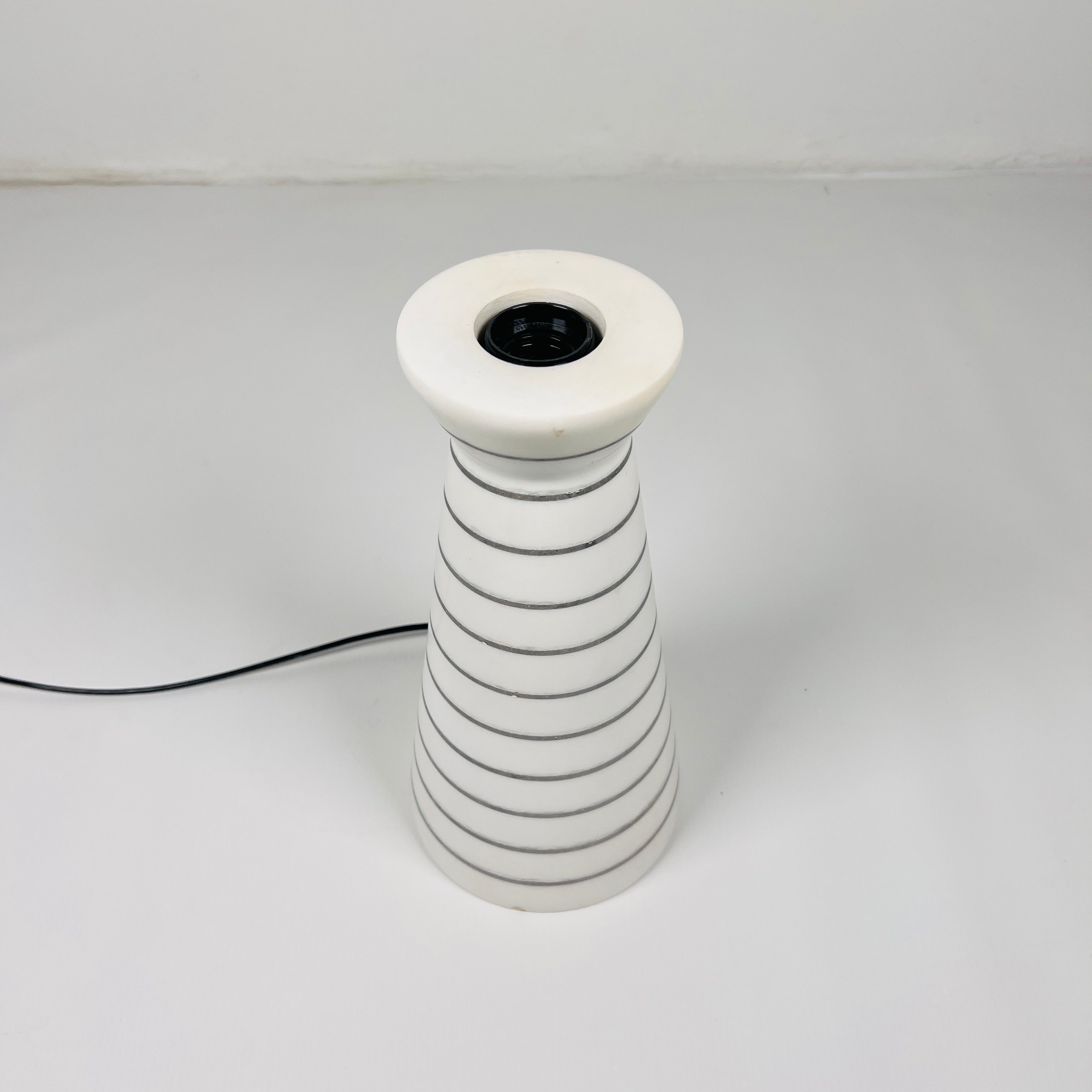 Upside Down Funnel Pinstriped Table Lamp