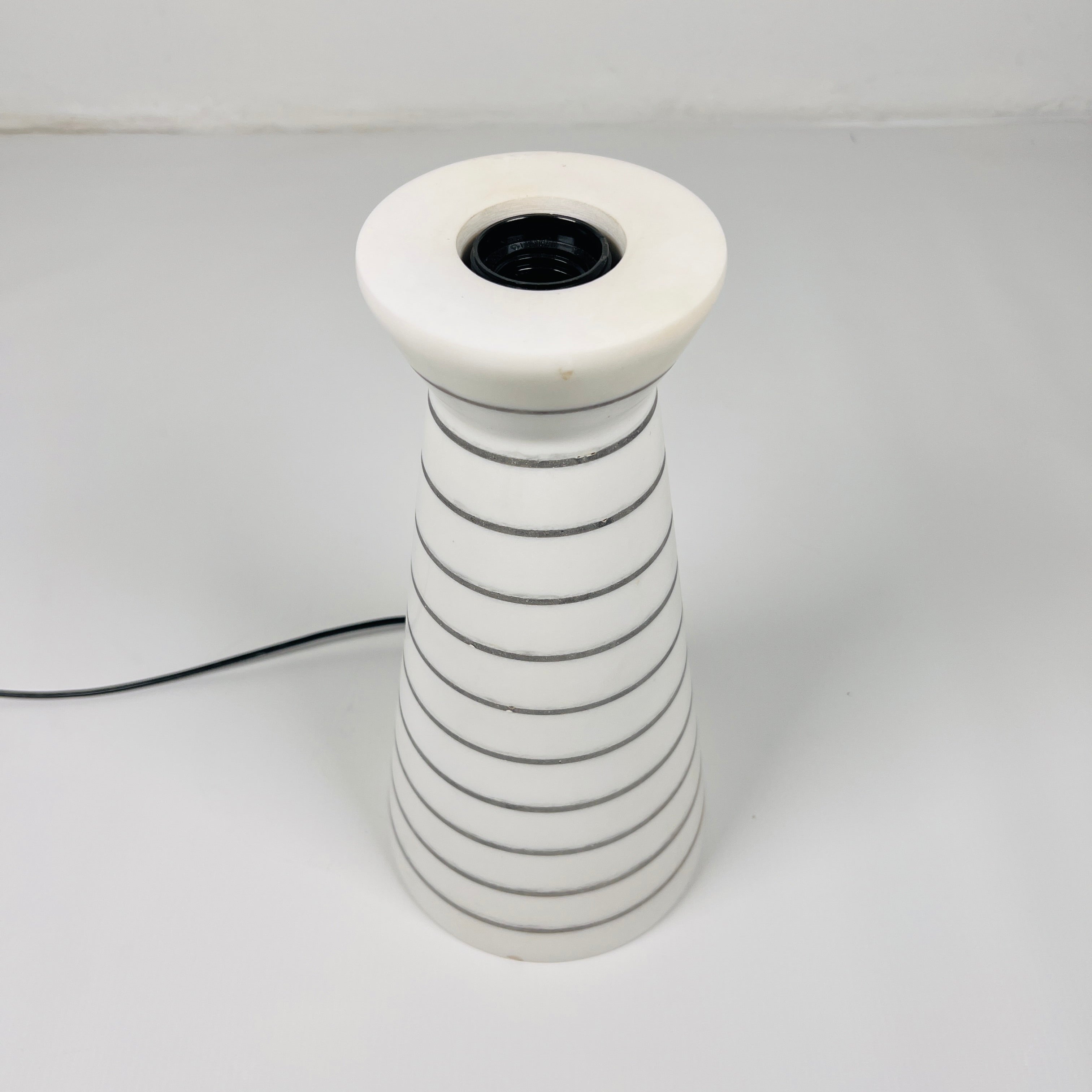 Upside Down Funnel Pinstriped Table Lamp