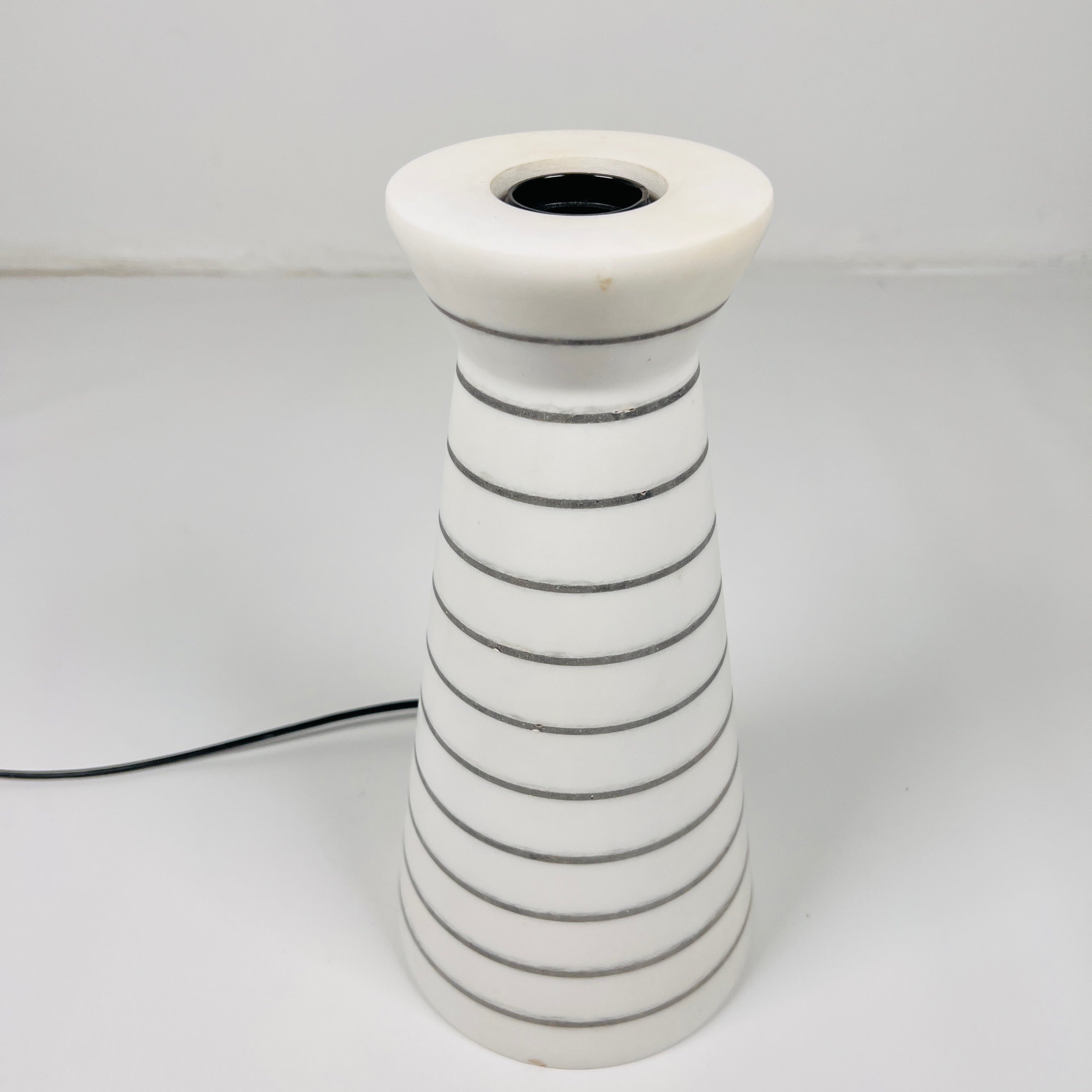 Upside Down Funnel Pinstriped Table Lamp