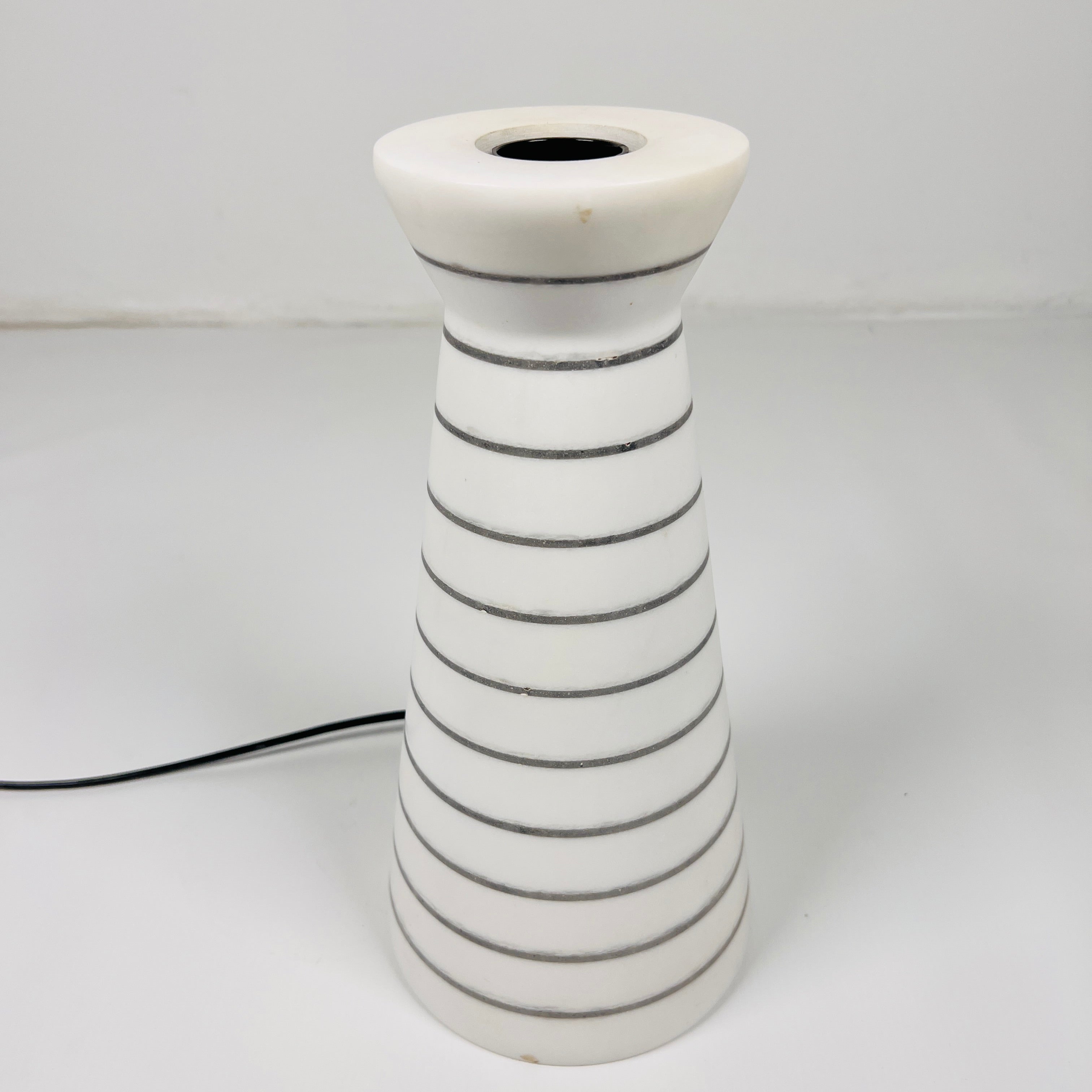 Upside Down Funnel Pinstriped Table Lamp